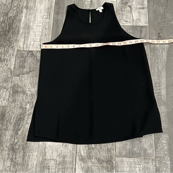 Vince Black Popover Sleeveless Relaxed Split Hem Tunic Shell Blouse Tank M - Picture 6 of 10